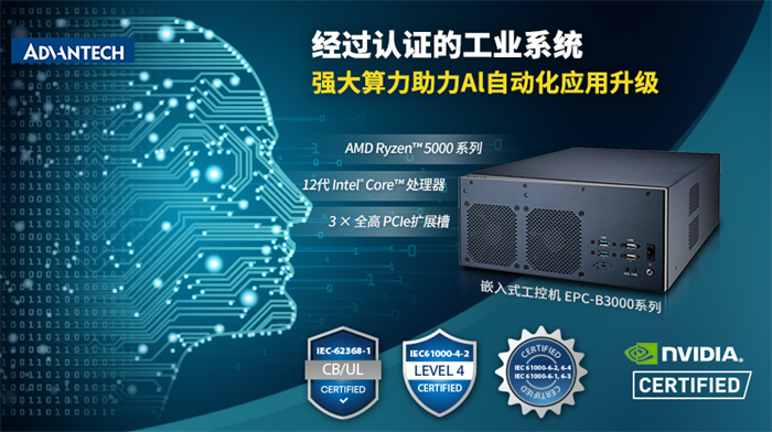 研华推出EPC-B3000系列嵌入式工控机,搭载先进X86架构CPU,助力边缘人工智能应用升级