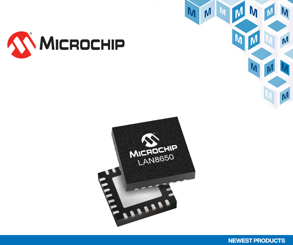 贸泽电子开售适合汽车与工业应用的Microchip Technology LAN8650和LAN8651单对以太网交换机